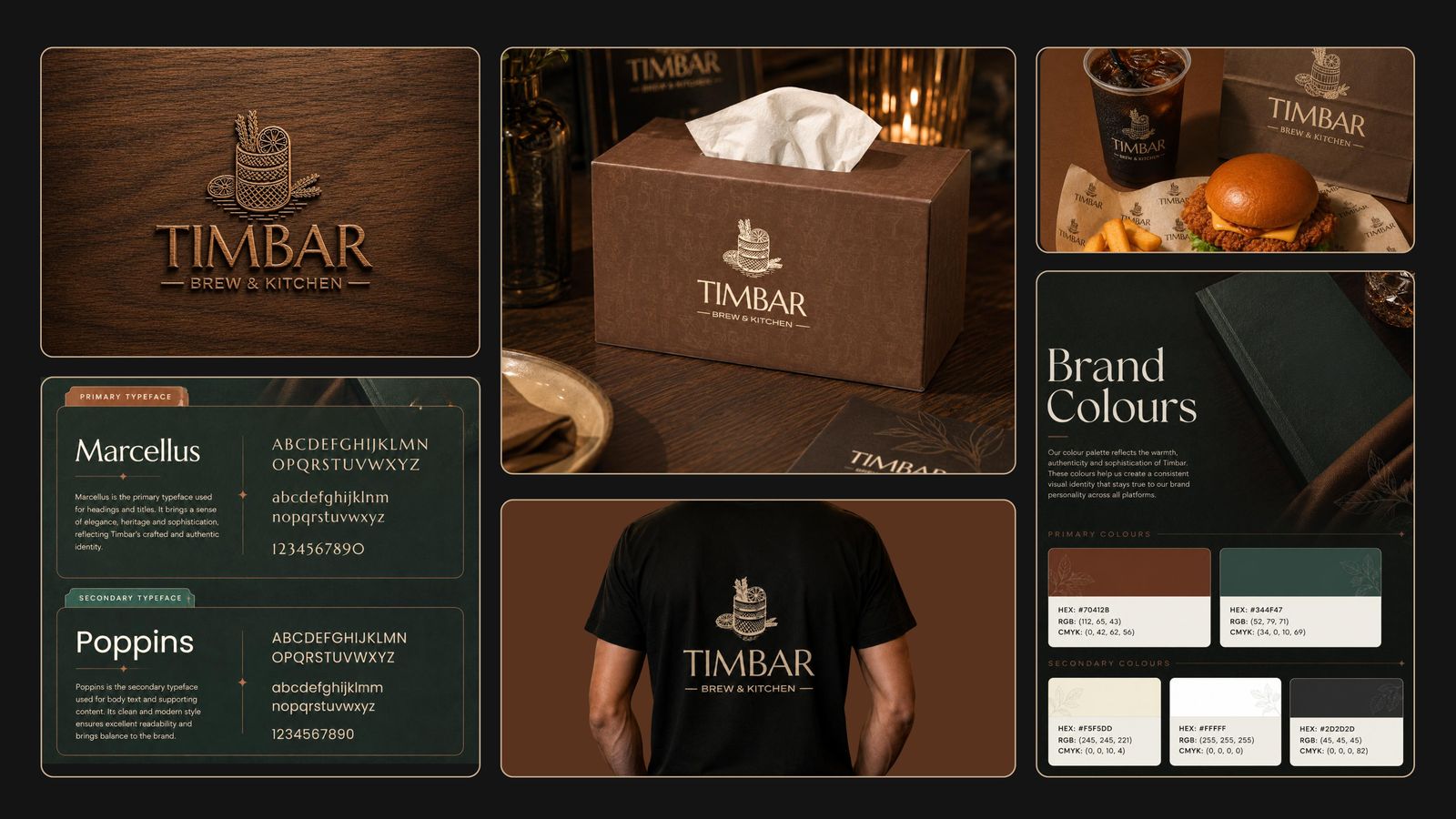 Timbar brand identity boards
